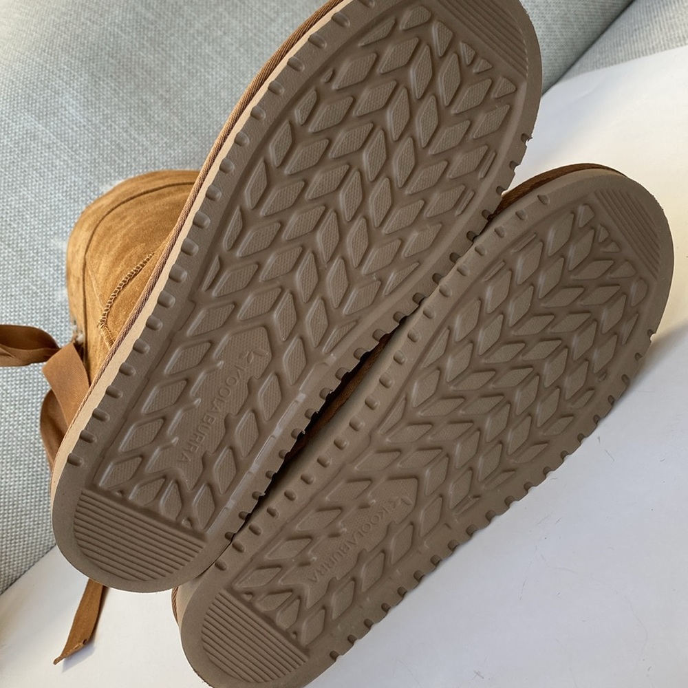 Kookaburra by UGG “Andrah”Tall Chestnut Suede Bow Tie Boot - Picture 10 of 12